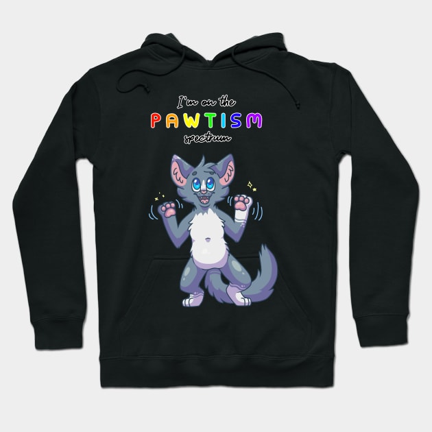 Pawtism Spectrum ActuallyAutistic Pride Hoodie by Catbreon